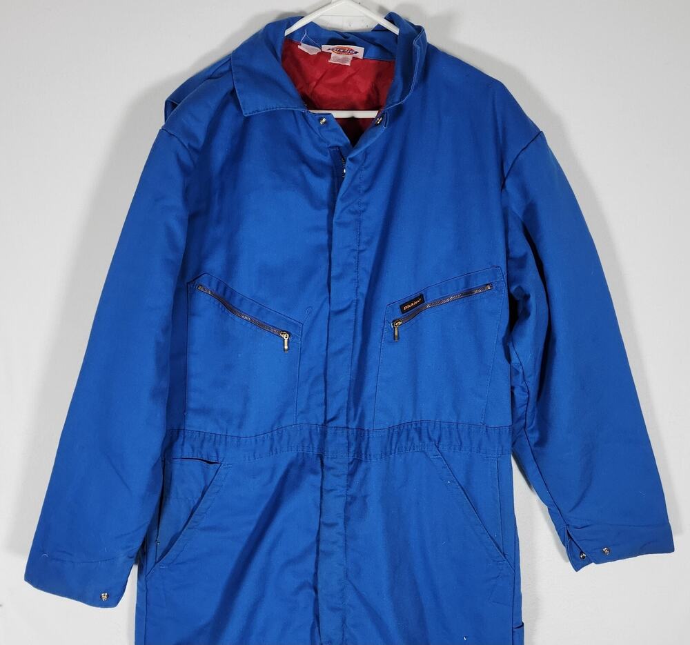 Vtg Dickies Men's Coveralls Insulated Sz 2XL Blue Quilted Workwear Outdoors